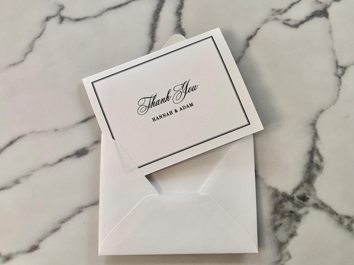 Wedding Thank You Cards - White Card Stock, Set of 10 - Etsy