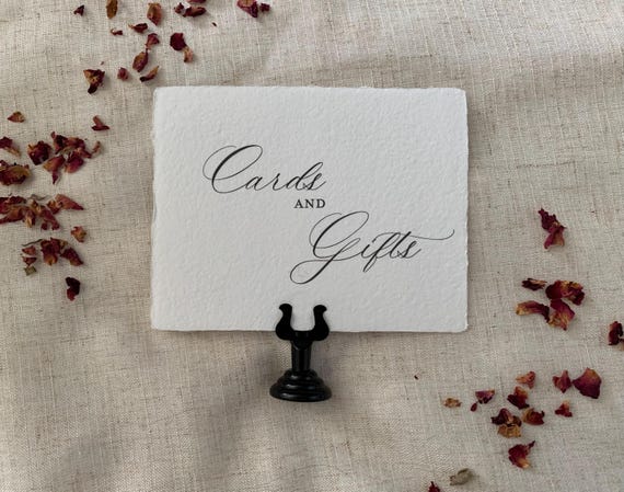 Wedding Cards and Gifts Sign- Romantic Handmade Deckled Edge Luxury Paper