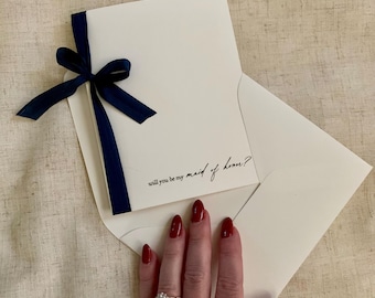 Will You Be My Bridesmaid Card - Handmade Bridal Party Proposal - Personalized Maid of Honor Gift