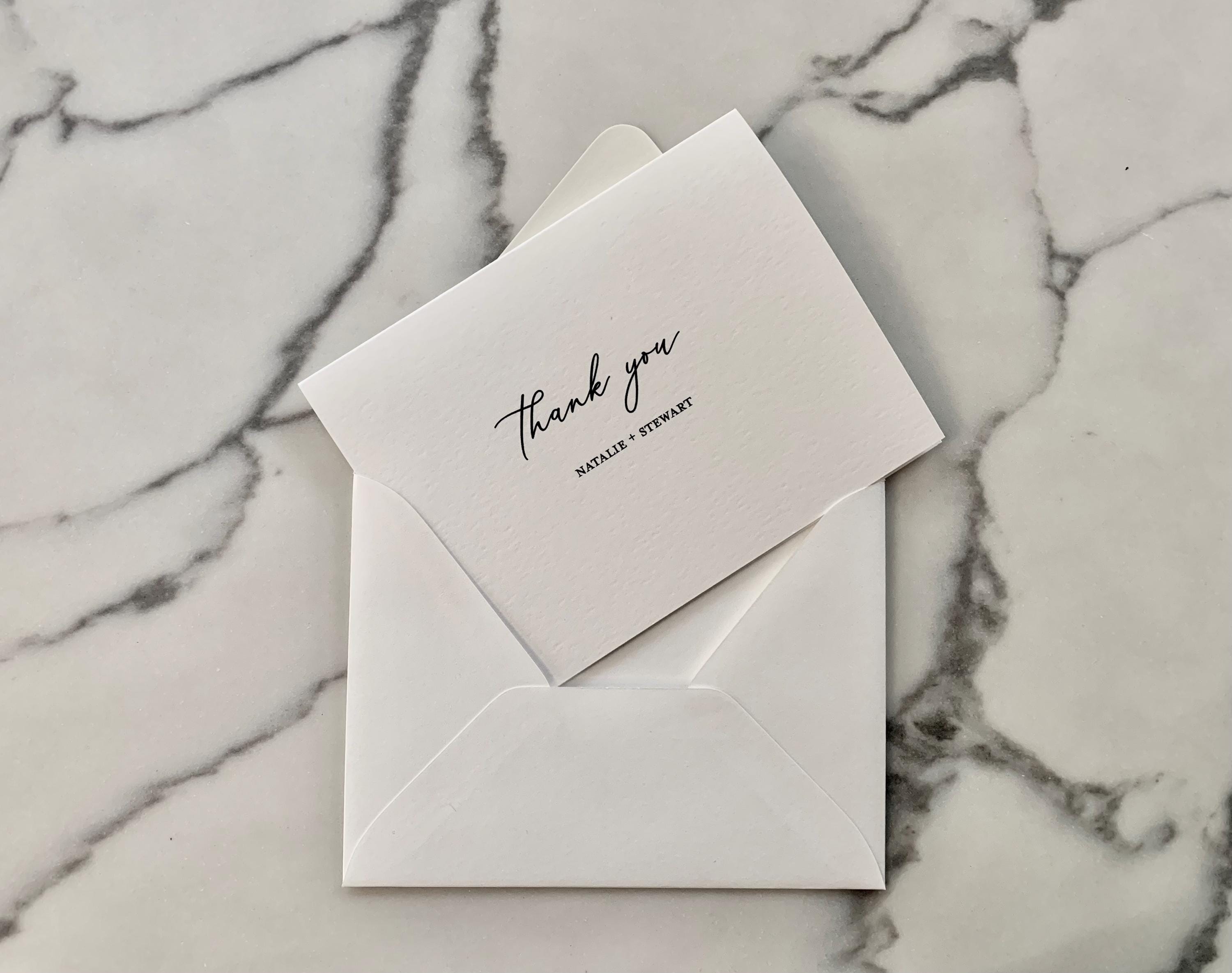 Personalized Wedding Thank You Cards - Modern Script (set of 10) - Etsy