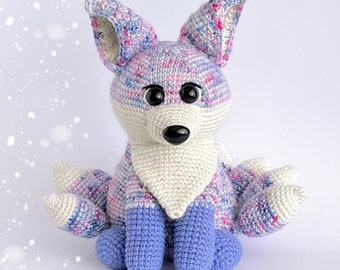Crochet Kitsune nine tail fox Lumi - Amigurumi Pattern
