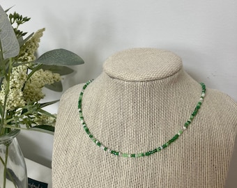 Green seed bead necklace