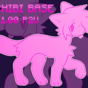 CHIBI CANINE BASE | furry lineart for adopts