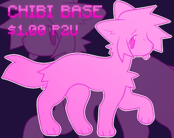 CHIBI CANINE BASE | furry lineart for adopts