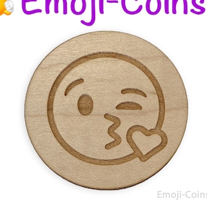 Blowing Kiss Emoji-Coin | Special Messages and Words of Encouragement Token
