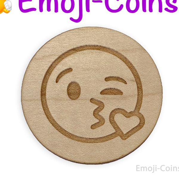 Blowing Kiss Emoji-Coin | Special Messages and Words of Encouragement Token