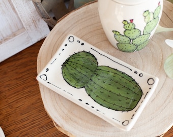 Cacti Tray - Porcelain Tray - Handmade Pottery - Ceramic Pottery