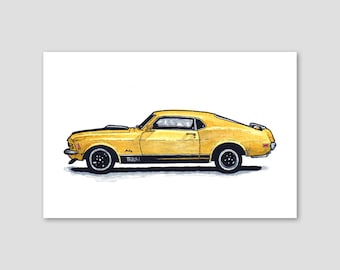 1970 Yellow Mustang – Print