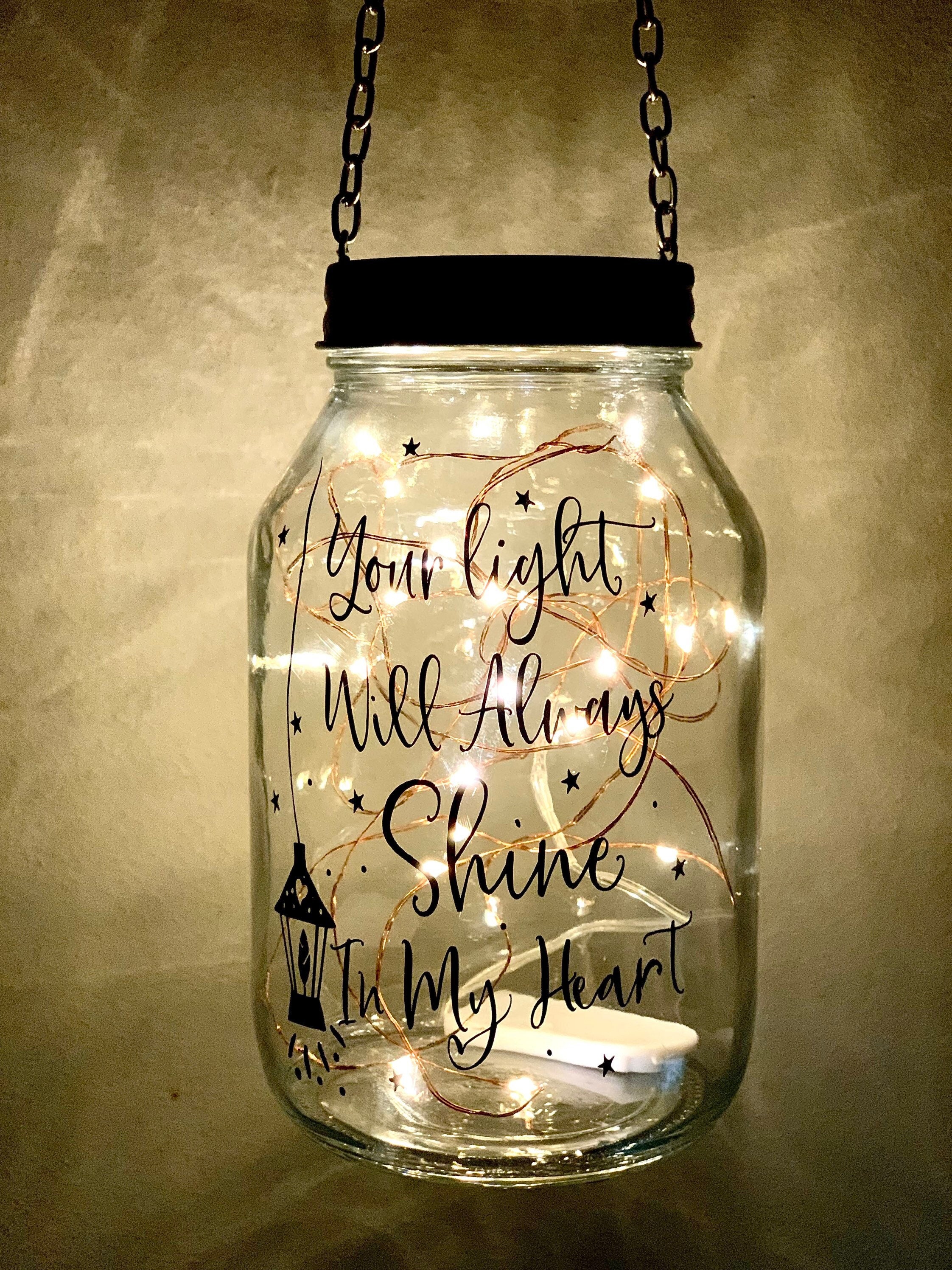 Memorial Mason Jars with Lights