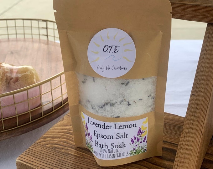 Lavender Lemon Epsom Salt Bath Soak with Essential Oils