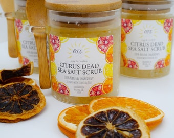 Citrus exfoliërende zoutlichaamscrub met essentiële oliën