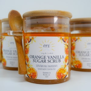 Orange Vanilla Sugar Body Scrub - Exfoliating & Natural