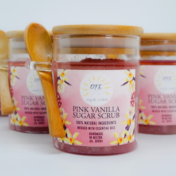 Pink Vanilla Zucker Körperpeeling mit ätherischen Ölen