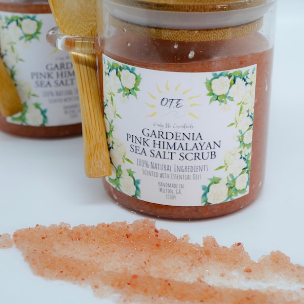 Natural Pink Himalayan Sea Salt & Gardenia Essential Oil Exfoliating Body Scrub