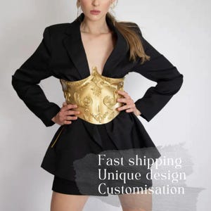 Gold Underbust Corset Belt: Metallic Y2K Bustier, Stage Wear