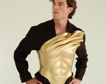 Custom Gold Corset: Men's Warrior Fashion Armor