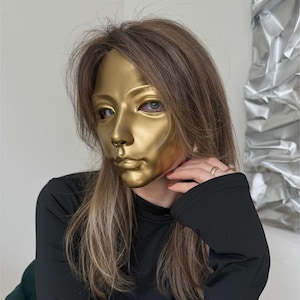 Handcrafted Gold Mask: Adjustable Masquerade, Cosplay, Halloween