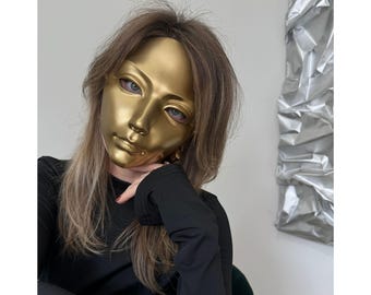 Handgefertigte Gold Maske: Verstellbare Maskerade, Cosplay, Halloween