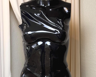 Reakorsetter - Svart, Spets, Silver Strass Metallic Korsetter, Rave Festival Statement Topp, Justerbar Rygg