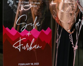 Acrylic Mirror Wedding Welcome Sign: Hand-Painted Custom Decor