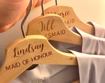 Personalized Hangers, Customized Wedding Hangers, Custom wedding hangers, groomsmen bridesmaids personalized gifts, maid of honour gifts