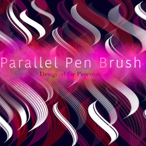 Pennello a penna parallela per procreate - 26 pennelli diversi