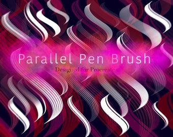 Parallel Pen Brush For Procreate / Ipad & Ipad Pro / 26 different brush