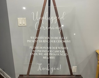 Unplugged Ceremony Wedding Sign