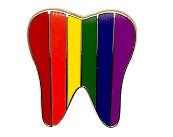 Pride Pin, Pride Tooth Pin, Dental Pin, Medical Pin, LGBTQ, Rainbow Pin
