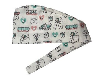 Scrub Cap, Dental, Dentist, Dental Hygienist, Dental Assistant, Teeth, Tooth (3 colors)