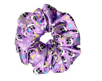 XL Scrunchie, Panda, Tooth, Teeth, Dentistry, Dental, Dentist, Dental Hygienist, Dental Assistant, Satin Fabric