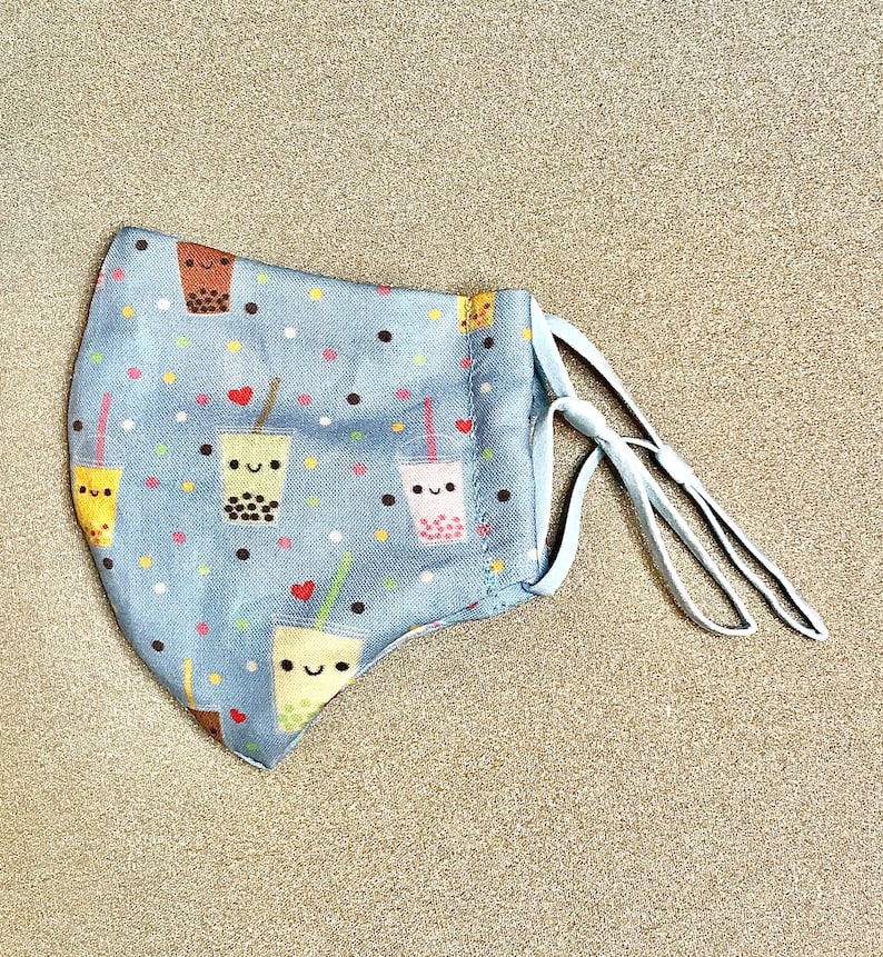 Bubble Tea Face Mask, Boba Face Mask, Cute Boba Mask, Face Covering ...