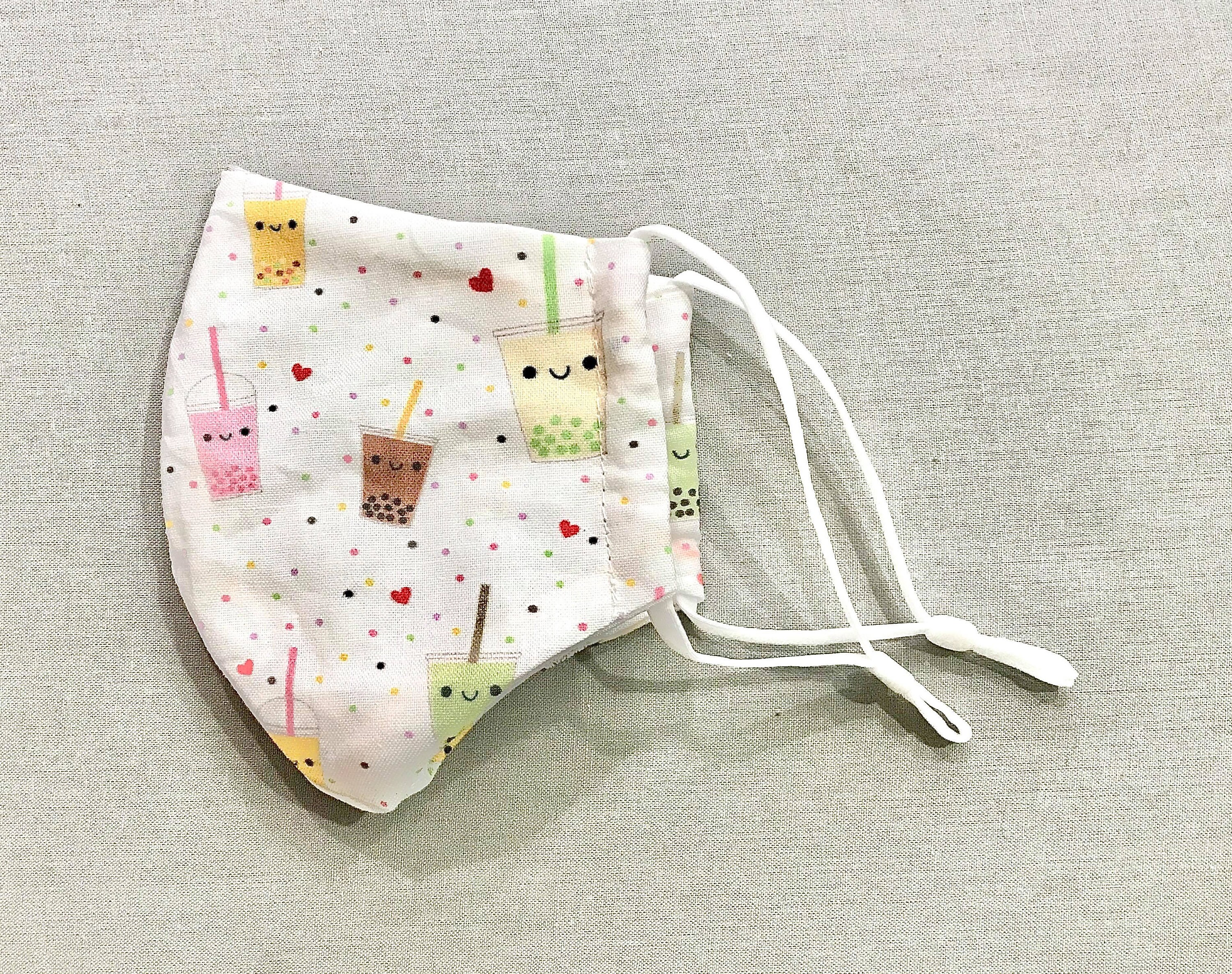 Bubble Tea Face Mask, Boba Face Mask, Cute Boba Mask, Face Covering ...