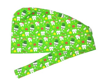 Scrub Cap, St. Patty's Day, dental scrub cap, medical scrub cap, dentistry, dentist, dental hygienist, dental assistant, handmade