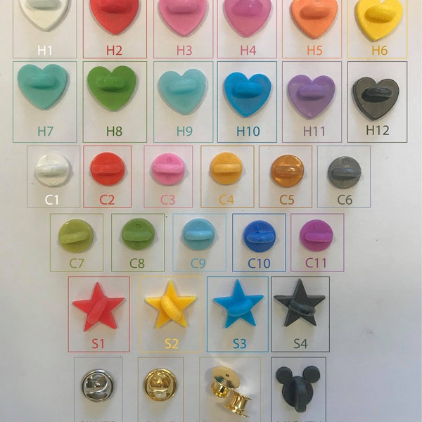 Heart Rubber pin back in different colors, rubberback, rubber pinback, pin back, pin upgrade, pin lock