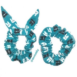 Tooth Ninja Bunny Ears Scrunchie, Elastic, Hair Tie, Dental Tooth, handmade, dentist, dental hygienist, dental assistant image 1