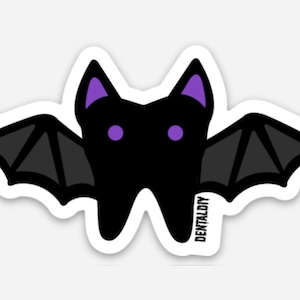 Adesivo de morcego, adesivo de dente, adesivo dental, adesivo de odontologia, dentista, assistente dental higienista dental, Halloween