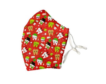 Dental, Vacaciones, Navidad, cordón, scrunchie, mascarilla