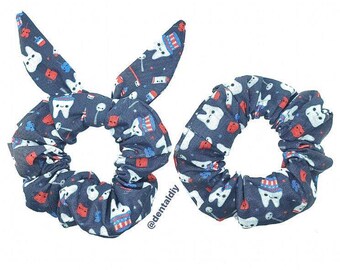 Dental Tooth Scrunchie, Patriotic, Dentistry, Elastic, Hairtie, Dentist, Dental Hygienist, Dental Assistant