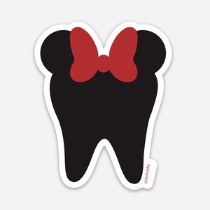 Pegatina dental de ratón, pegatina dental, pegatina médica, dental, odontología, dentista, higienista dental, asistente dental