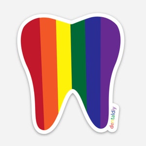 Rainbow Sticker, Tooth Sticker, Dental, Odontología, Dentista, Higienista Dental, Asistente Dental, Orgullo, Rainbow, LGBTQ