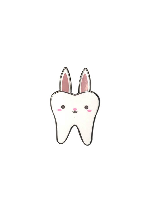 Bunny Pin, Tooth Pin, Bunny Tooth Pin, Dental Pin, Dentistry, Dentist, Dental Hygienist, Dental Assistant