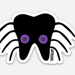 Pegatina de araña, Pegatina de dientes, Pegatina dental, Dentista, Higienista dental, Asistente dental, Halloween