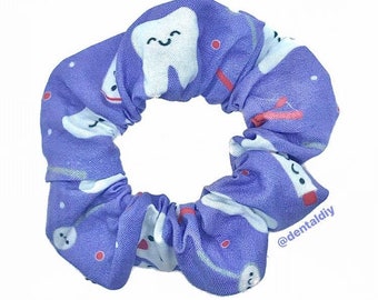 Purple Tooth Scrunchie, Dental Scrunchie, Dental Gift, Hair Elastic