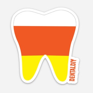 Candy Corn Sticker, Tooth Sticker, Dental Sticker, Dentistry Sticker, Dentist Sticker, Dental Hygienist, Dental Assistant