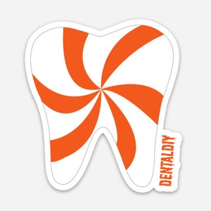 Adesivo redemoinho de hortelã-pimenta, cata-vento, adesivo de dente, adesivo dentário, dentista, odontologia, higienista dental, assistente dentário, Halloween