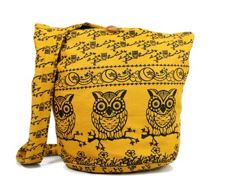 Owl Boho Hobo Shoulder bag Tote bag Vintage Travel Shoulder bag Bohemian Messenger bag purse Cross body Bags