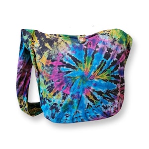 Tie Dye Bag Purse Crossbody Sling Hobo Boho Shoulder bag Hippie Bohemian cotton Messenger Bags Top Zip Firework Colorful