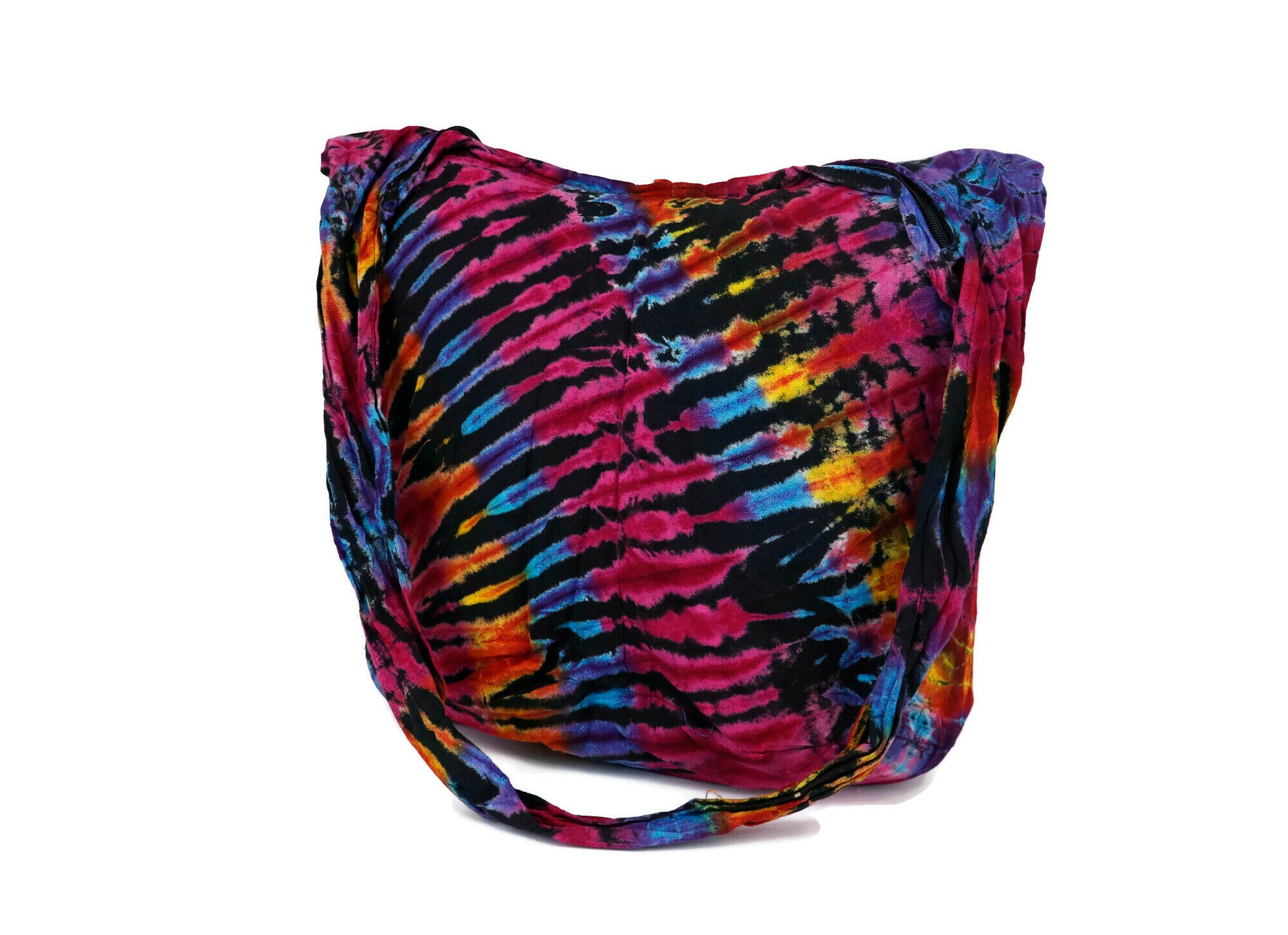 Tie-Dye Boho Crossbody Bag - Handmade Hippie Style Sling For Yoga, Festivals, & Casual Wear