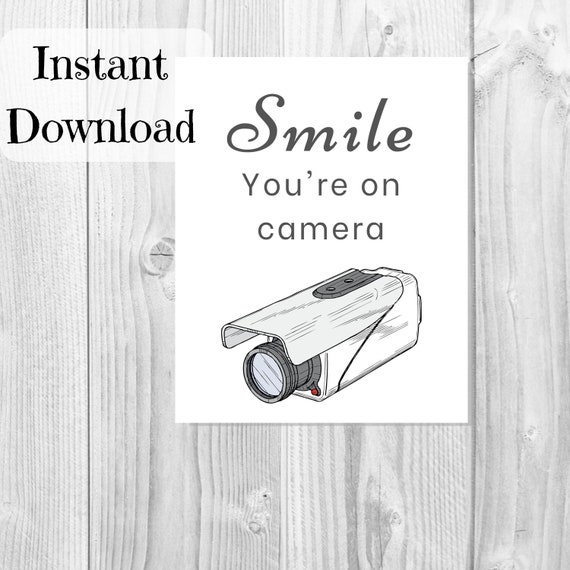 Smile You're on Camera Printable Business Sign Under Video | Etsy